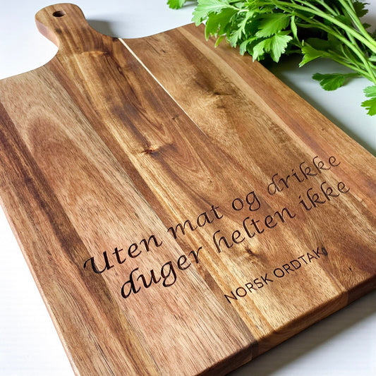 Acacia Board with Norwegian Proverb