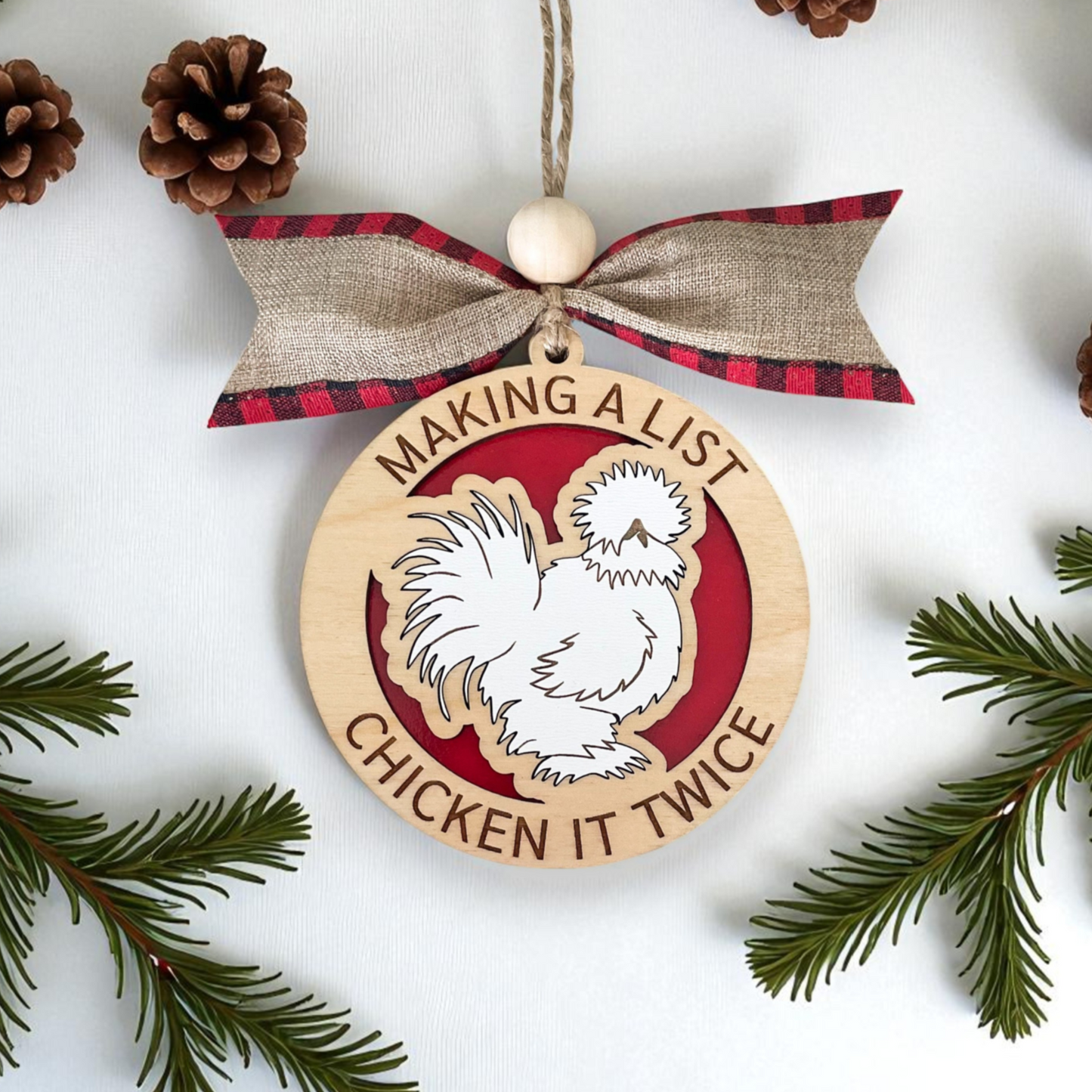 Chicken Christmas Ornament