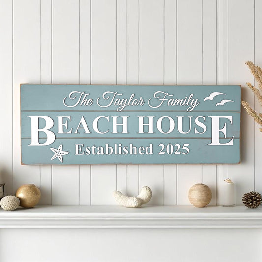 Beach House Wood Sign