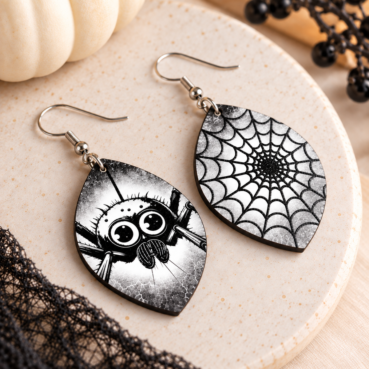 Halloween Spider Earrings