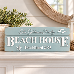 Beach House Wood Sign