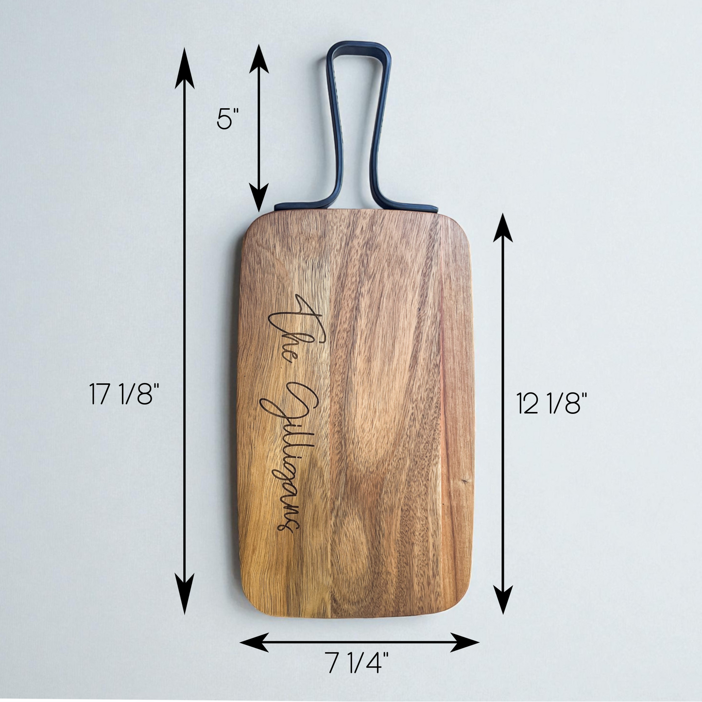 Personalized Charcuterie Board with Metal Handle