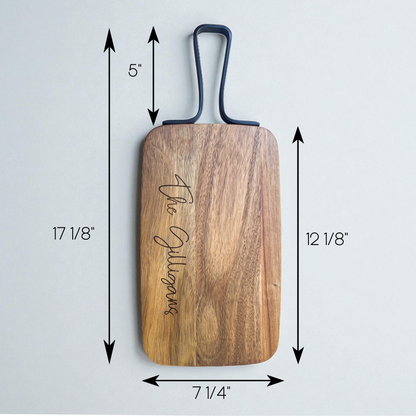 Personalized Charcuterie Board with Metal Handle