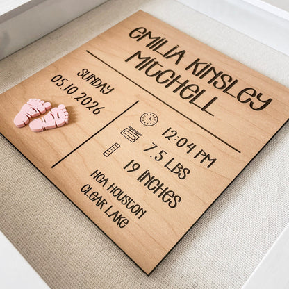 Framed Birth Announcement