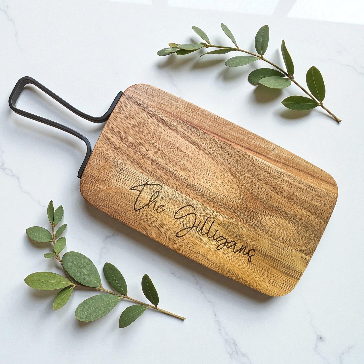 Personalized Charcuterie Board with Metal Handle