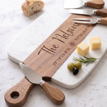 Custom Marble & Acacia Board