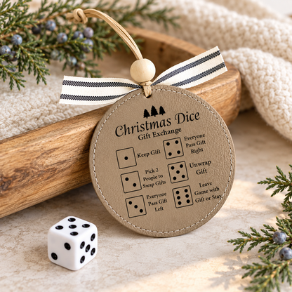 Leatherette Christmas Dice Ornament
