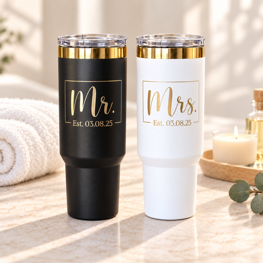 Mr. & Mrs. 40oz Tumbler Set