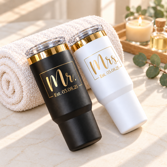 Mr. & Mrs. 40oz Tumbler Set