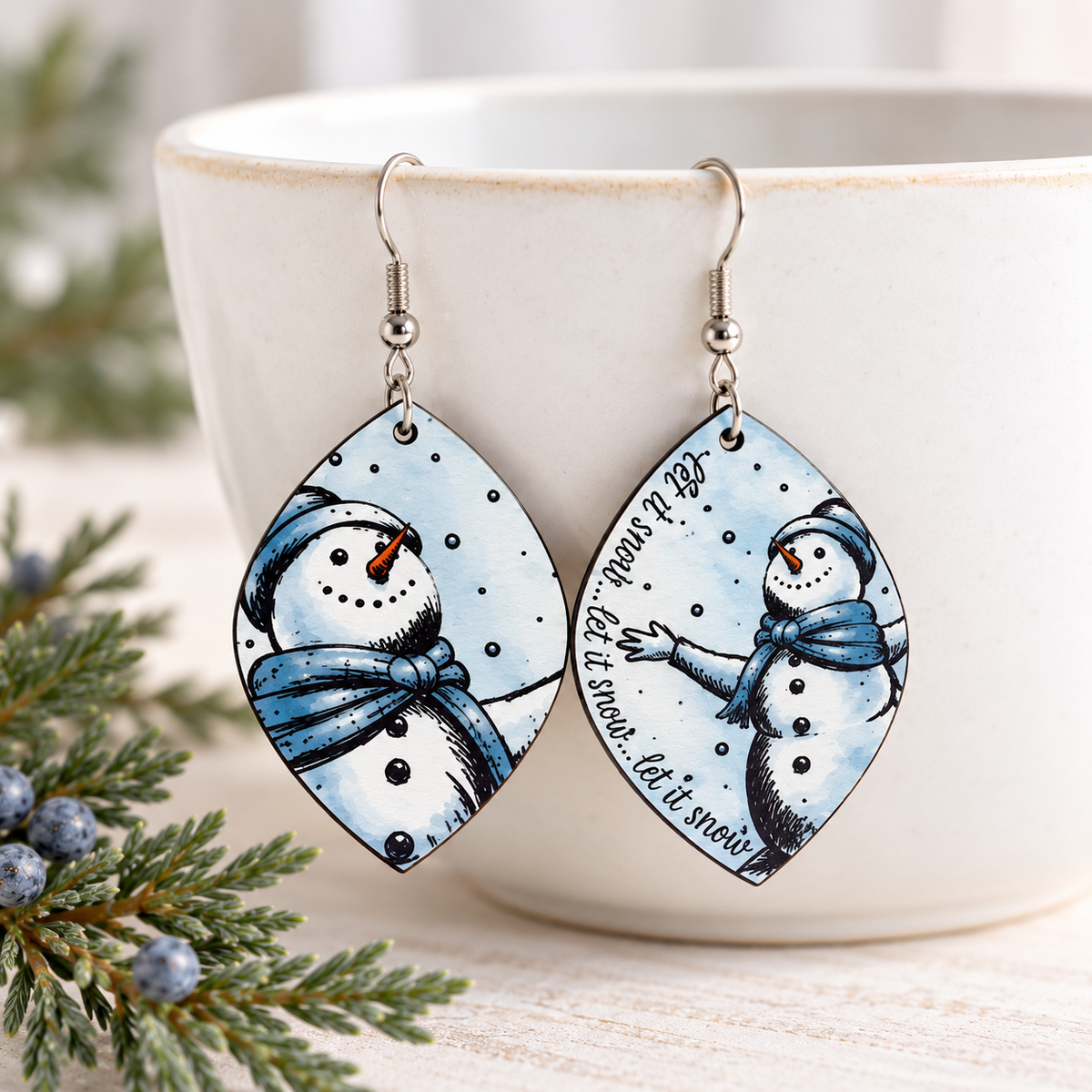 Winter Snowman Earrings