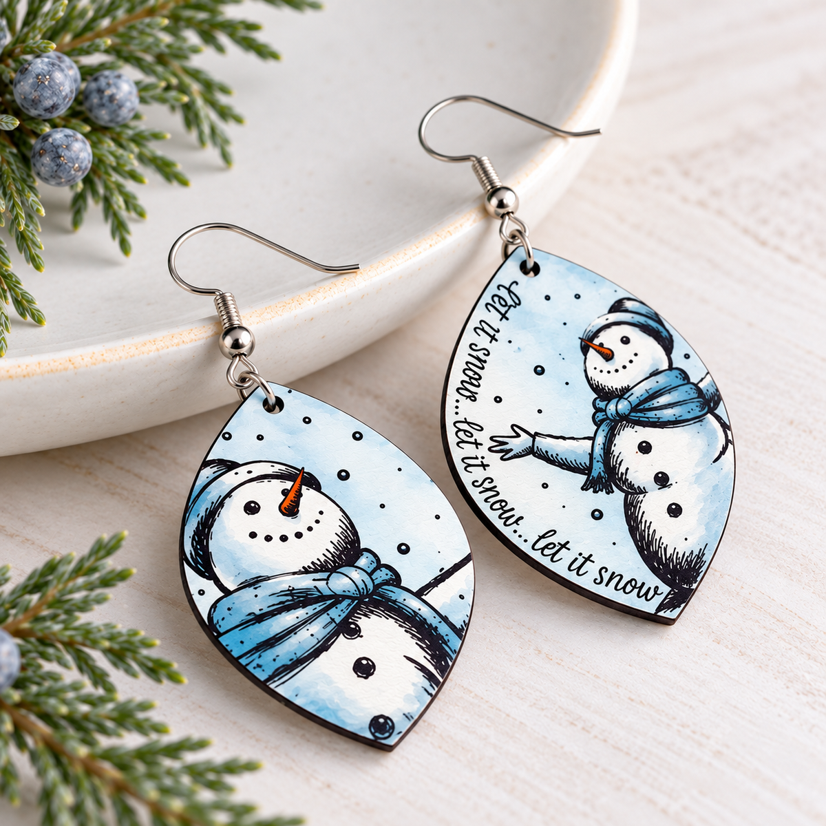 Winter Snowman Earrings