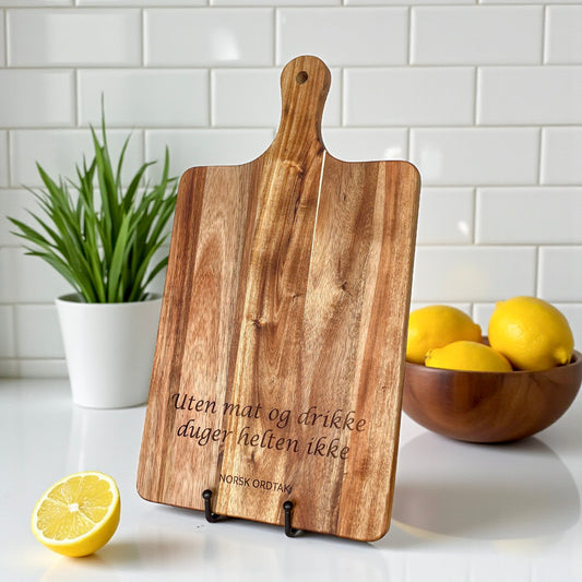 Acacia Board with Norwegian Proverb